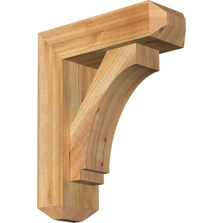 Ekena Millwork Imperial Craftsman Rough Sawn Bracket w/ Offset Brace, Western Red Cedar, 6"W x 18"D x 22"H BKT0604X18X22IMP04RWR